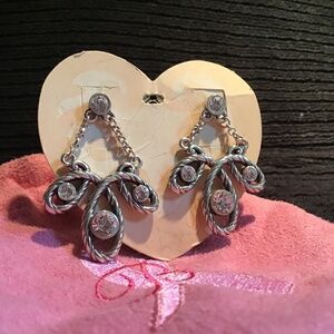 New Brighton silver tone and crystal chandelier earrings